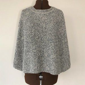 Cozy Grey/Cream Knit Poncho
